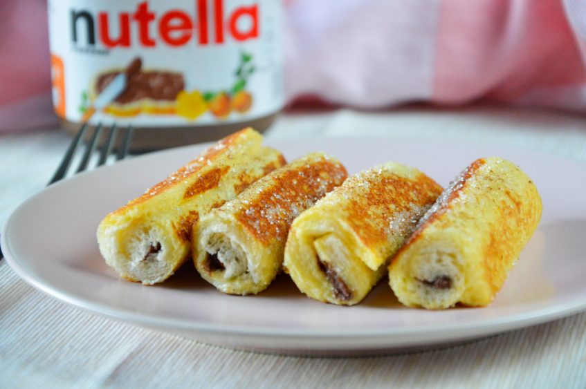 Roll-up Nutella wentelteefjes