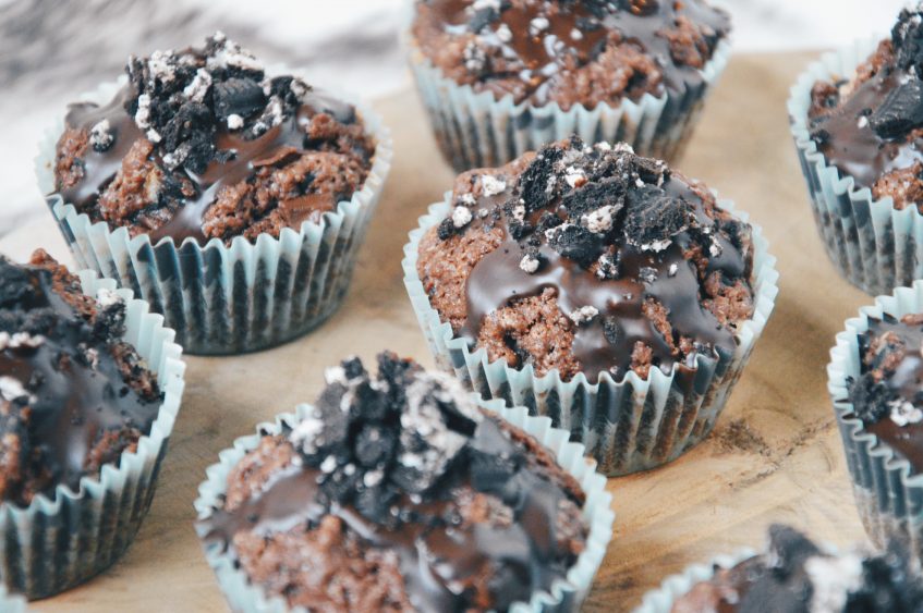 Chocolate chunk Oreo muffins